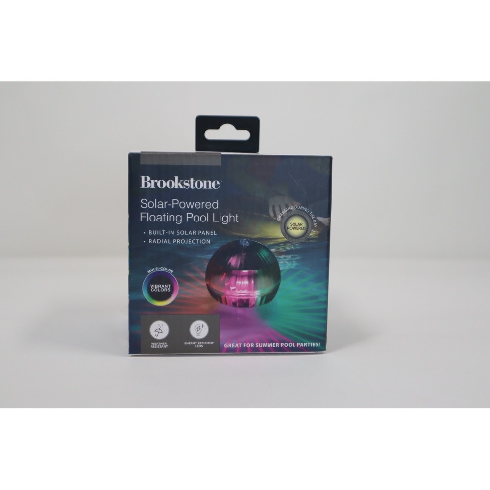 Brookstone Solar Floating Pool Light - White